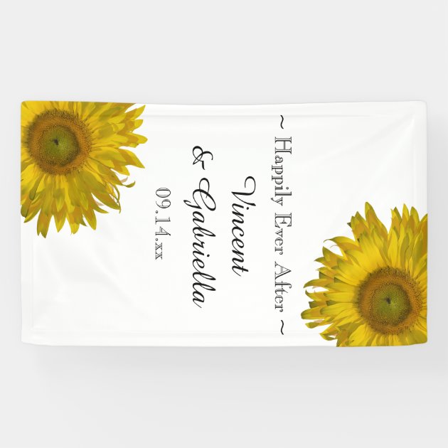Yellow Sunflowers Wedding Banner