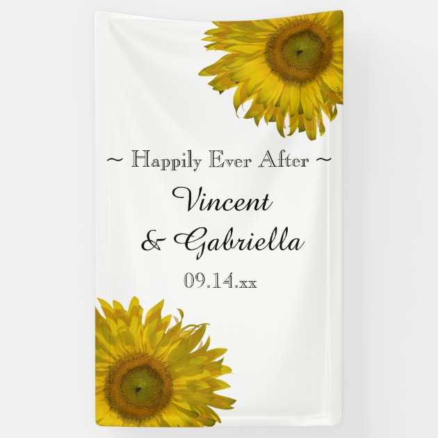 Yellow Sunflowers Wedding Banner