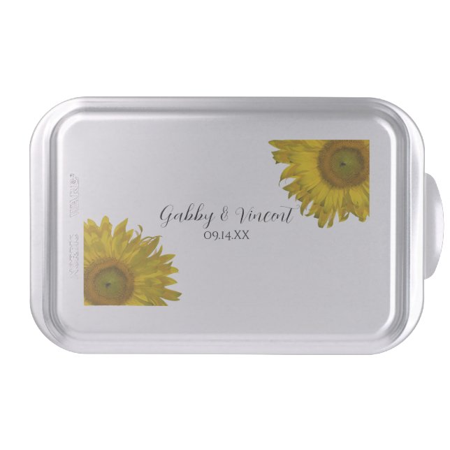 Yellow Sunflowers Wedding Cake Pan (Front)