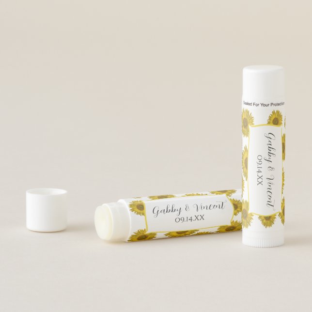 Yellow Sunflowers Wedding Favor Lip Balm (In Situ)