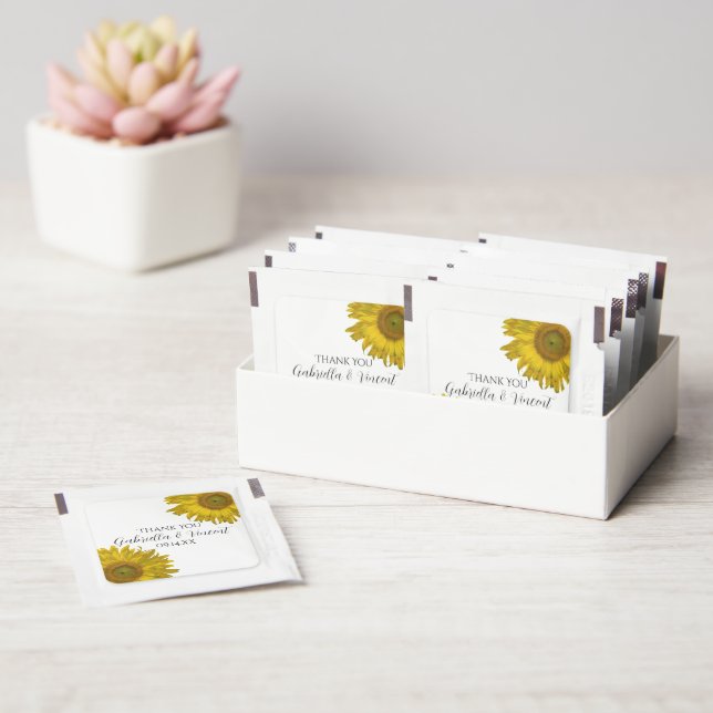 Yellow Sunflowers Wedding Hand Sanitizer Packet (Insitu)