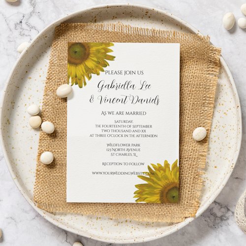 Yellow Sunflower Wedding Invitation