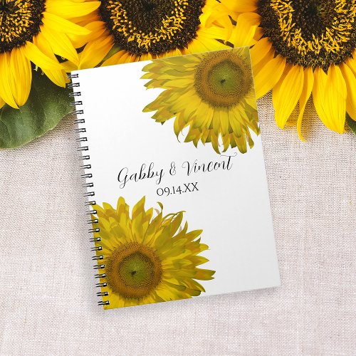 Yellow Sunflowers Wedding Notebook