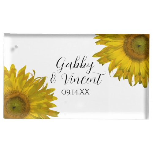 Yellow Sunflowers Wedding Place Card Holder