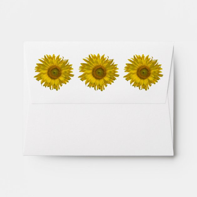 Yellow Sunflowers Wedding RSVP Response Card Envelope