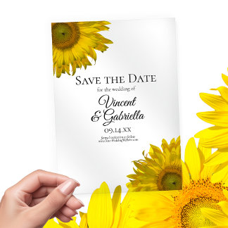 Yellow Sunflowers Wedding Save the Date