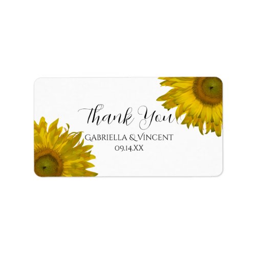 Yellow Sunflowers Wedding Thank You Favor Tags