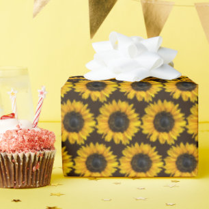 yellow sunflowers wrapping paper
