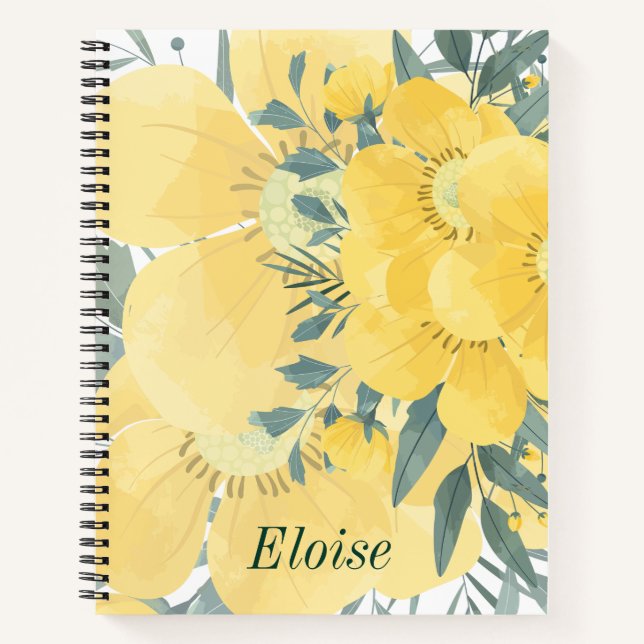 Yellow Sunny Blossoms  Notebook (Front)