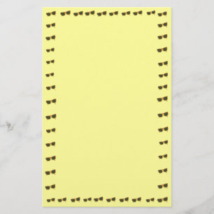 Yellow Sunny Sunglasses Border on Stationery
