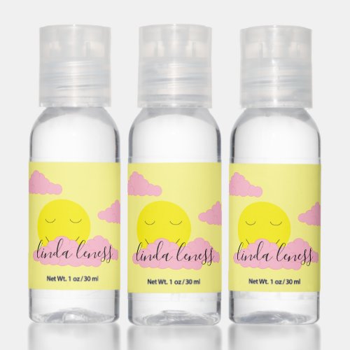 Yellow Sunrise with Pink Clouds Hand Sanitizer