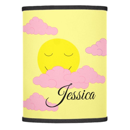 Yellow Sunrise with Several Pink Clouds Lamp Shade