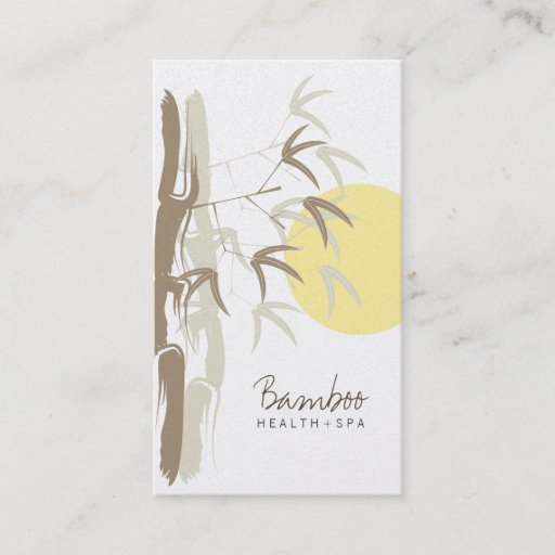 Customizable fatfatin Yellow Sunrise Bamboo Zen Profile Card Business Card