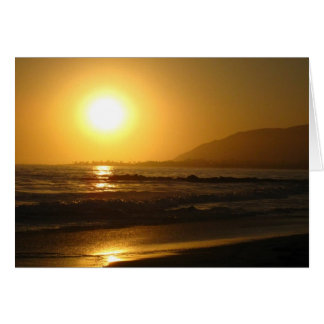 Yellow Sunset Beach Scene Cards