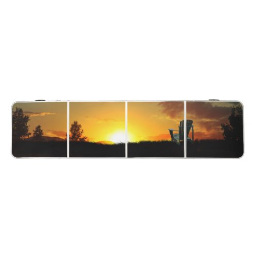 Yellow Sunset Grassy Meadow Beer Pong Table