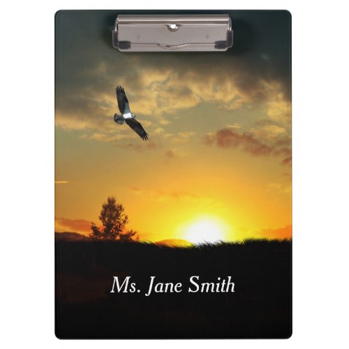 Yellow Sunset Grassy Meadow Clipboard