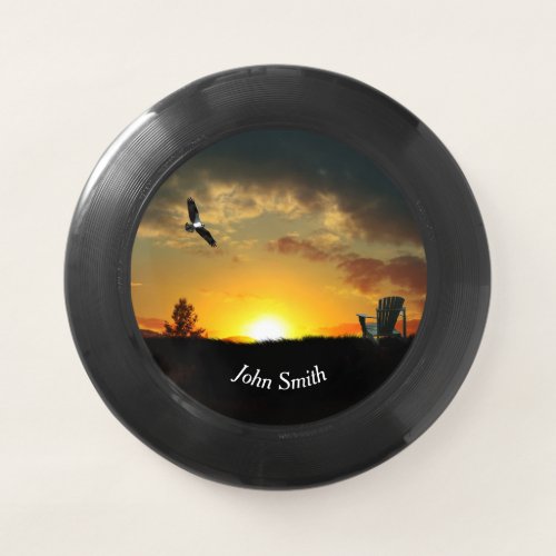 Yellow Sunset Grassy Meadow Frisbee