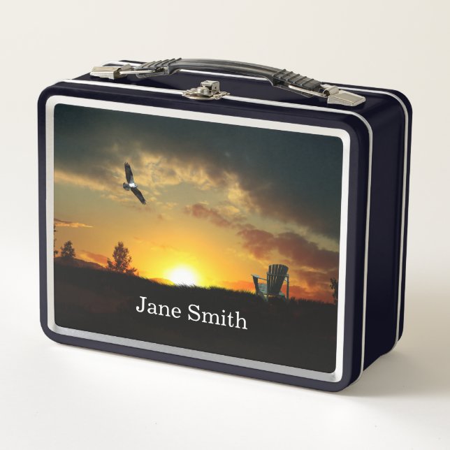 Yellow Sunset Grassy Meadow Lunch Box (Front)