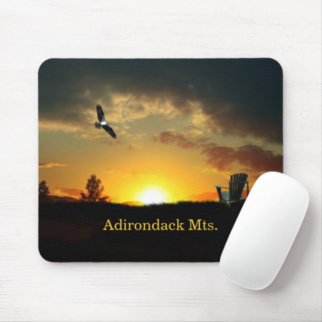 Yellow Sunset Grassy Meadow Mouse Pad (With Mouse)