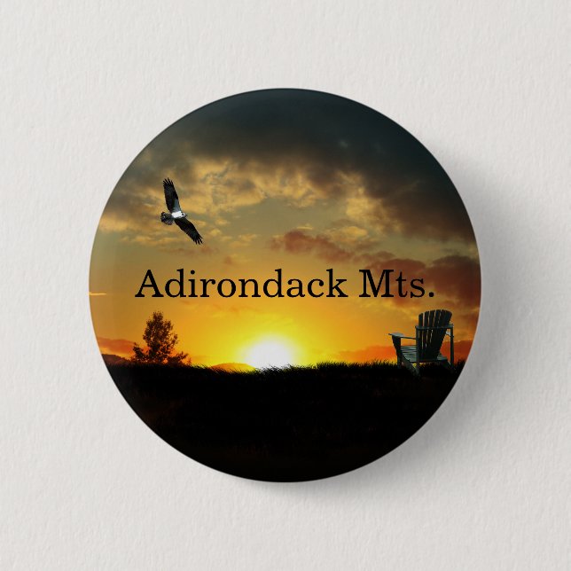 Yellow Sunset Grassy Meadow Pin Button (Front)