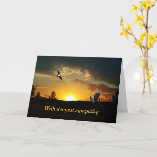 Yellow Sunset Grassy Meadow Sympathy Card