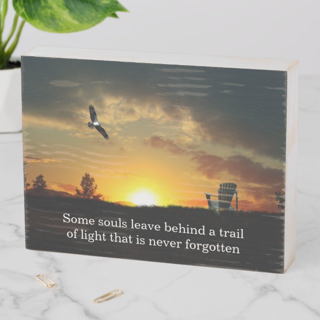 Yellow Sunset Grassy Meadow Wood Box Sign (In Situ Horizontal)