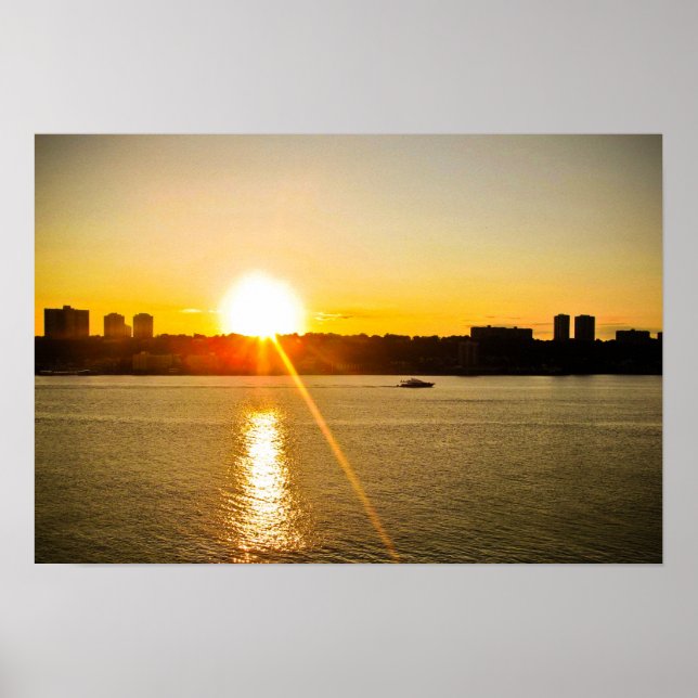 YELLOW SUNSET OVER THE HUDSON RIVER POSTER (Front)