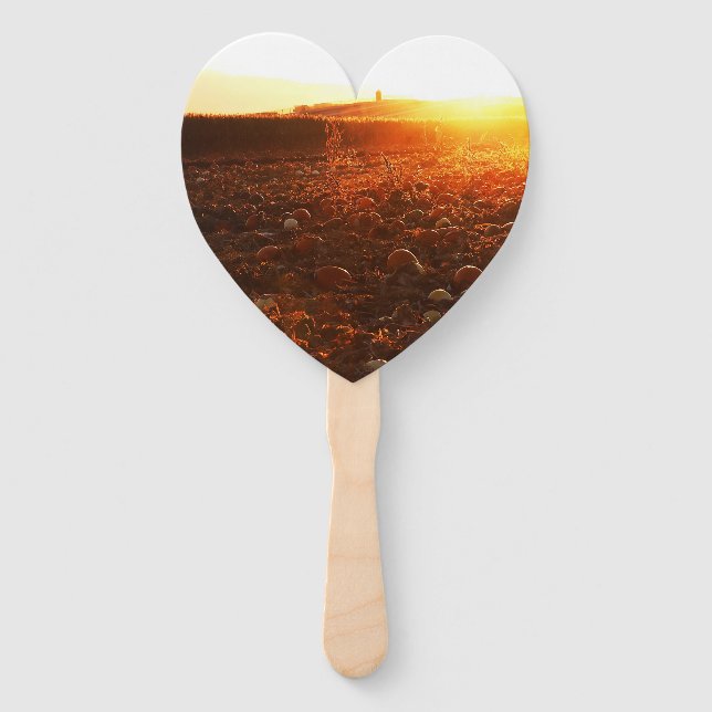 Yellow Sunset Pumpkin Patch  Hand Fan (Front)