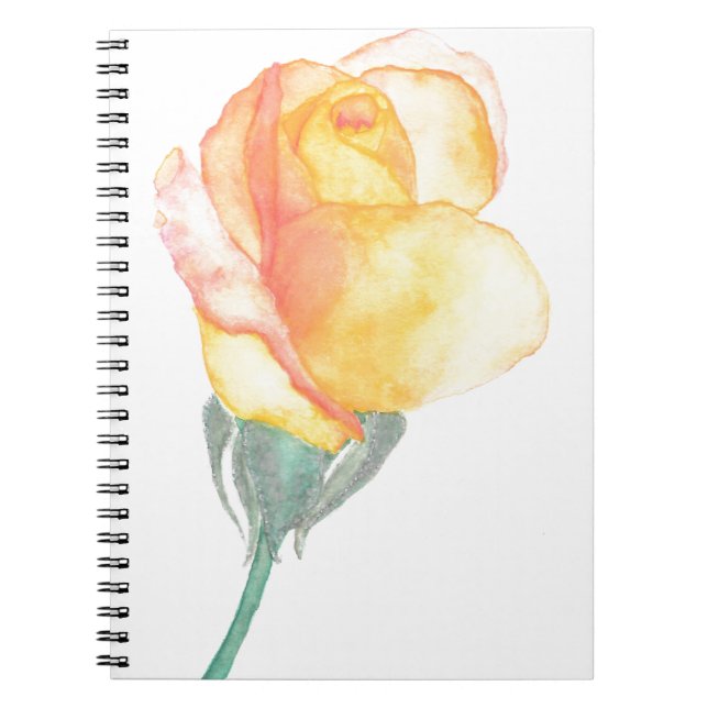 Yellow Sunset Rose Notebook (Front)