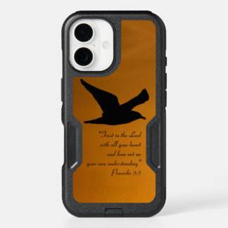 Yellow Sunset Sky Bird in Flight Faith Bible Verse iPhone 16 Case
