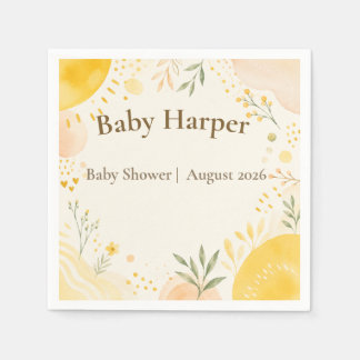 Yellow Sunshine Baby Shower Napkins