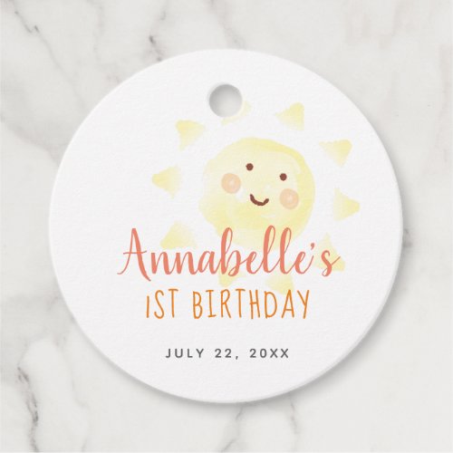 Yellow Sunshine Birthday Thank You Favor Tags