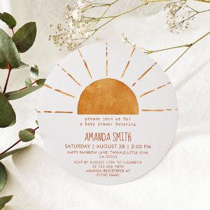 Yellow Sunshine Boho Baby Shower Invitation