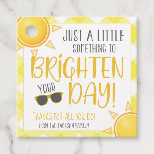 Yellow Sunshine Gift Box Tag