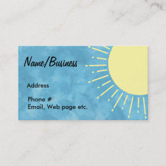 Yellow Sunshine In Blue Sky Custom Business Card