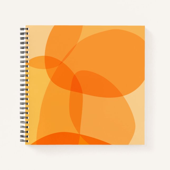 Yellow Sunshine Organic Shapes Abstract Art Design Notebook (Front)