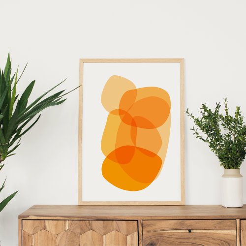 Yellow Sunshine Organic Shapes Abstract Art Design Poster