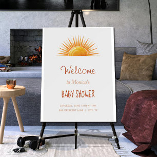 Yellow Sunshine Retro Watercolor Baby Shower Foam Board