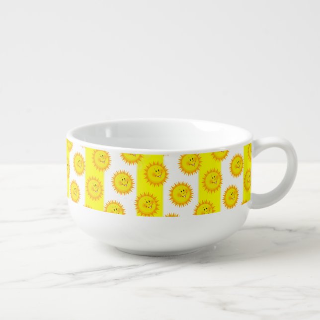 Yellow Sunshine Stripe Soup Mug (Left)