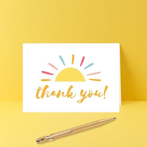 Yellow Sunshine thank you card