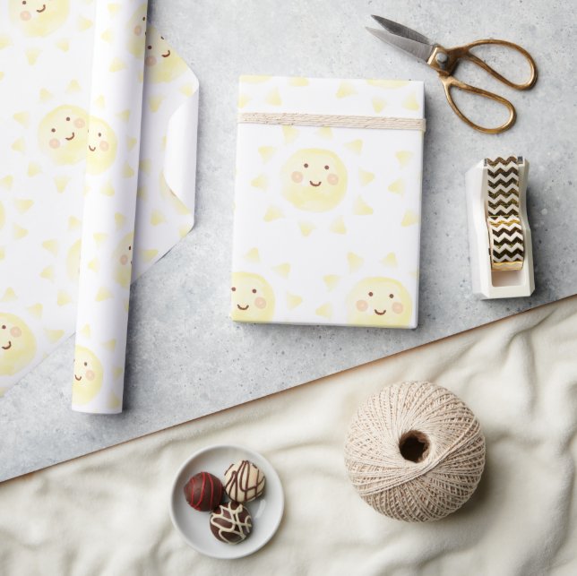 Yellow Sunshine Watercolor Wrapping Paper (Crafts)