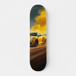 Yellow Supercar Racing Skateboard