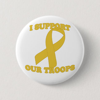 Yellow Support Troops Pinback Button