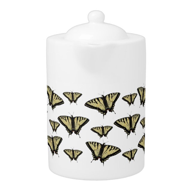 Yellow Swallow Tail Butterfly  Teapot (Front)