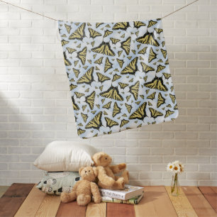 Yellow Swallowtail Butterflies Blue Sky Baby Blanket