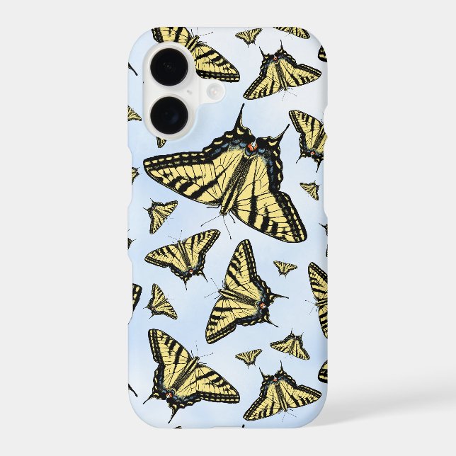 Yellow Swallowtail Butterflies Blue Sky iPhone Case (Back)