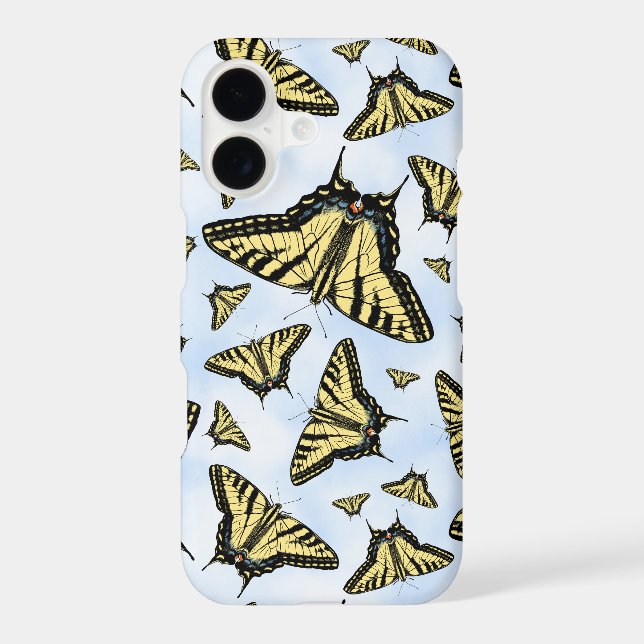 Yellow Swallowtail Butterflies Blue Sky iPhone Case (Back)