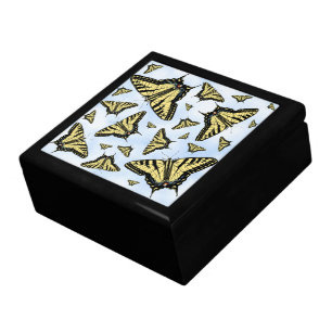 Yellow Swallowtail Butterflies Blue Sky Pattern Gift Box