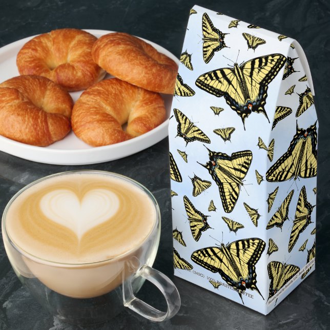 Yellow Swallowtail Butterflies Blue Sky Pattern Roasted Coffee (Breakfast)