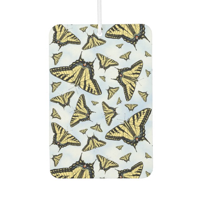 Yellow Swallowtail Butterflies on Blue Clouds Air Freshener (Front)